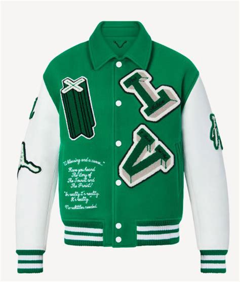 men's louis vuitton green varsity jacket|louis vuitton monogram varsity jacket.